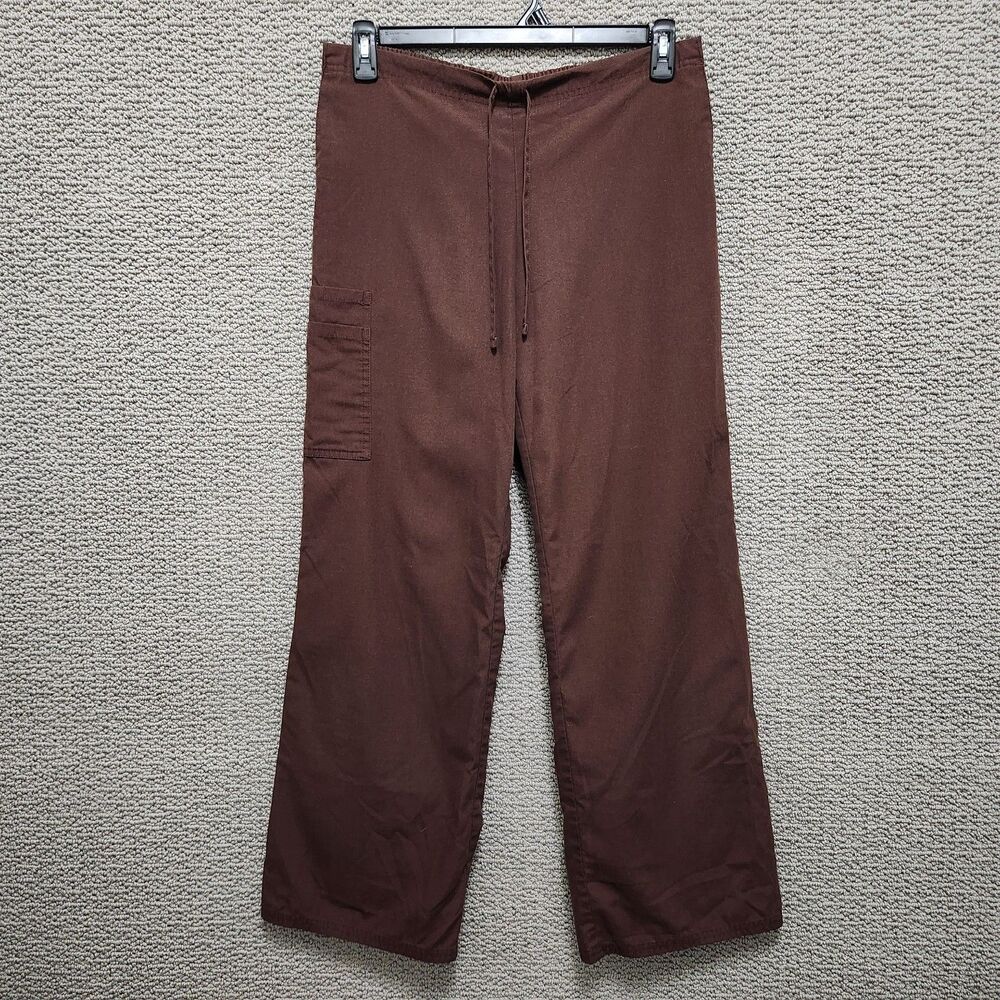 SB Women's Scrubs Brown Drawstring Cargo Scrub Pants Size M